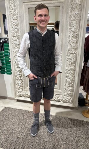 Österreich Hirsch-Lederhose blau